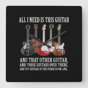 Guitar   Allt jag behöver är den här vaktmästa Fyrkantig Klocka