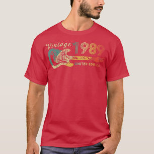 Guitar Älskare 33-åriga Vintagen Gåvor 1989 Limite T Shirt