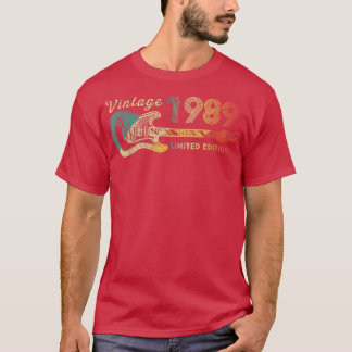 Guitar Älskare 33-åriga Vintagen Gåvor 1989 Limite T Shirt