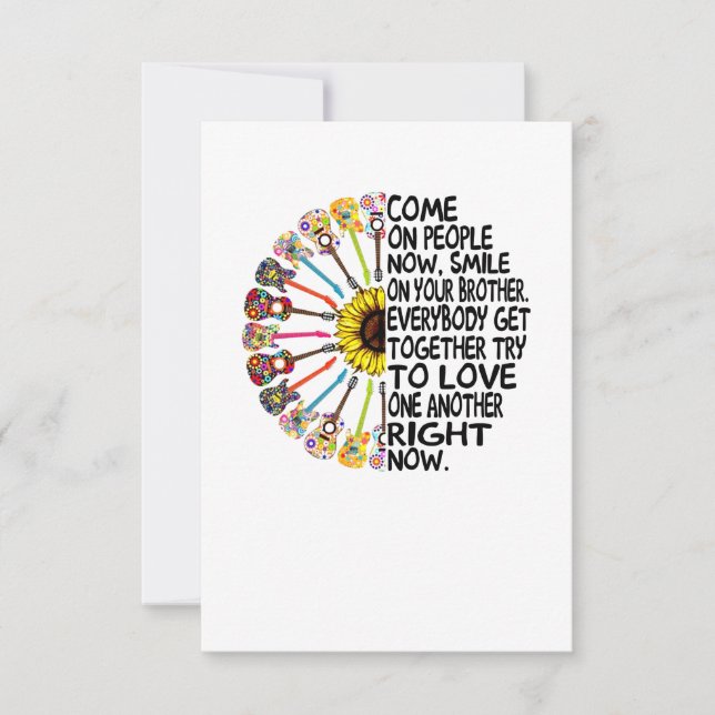 Guitar Älskare | Akustisk Blommigt Guitar Gift Tack Kort (Framsida)