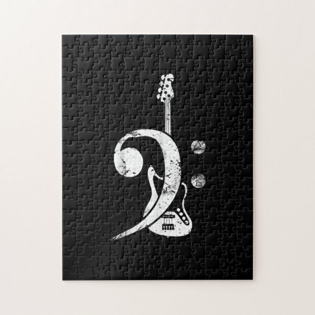 Guitar Älskare | Bass Clef Bass Guitar Pussel (Vertikal)