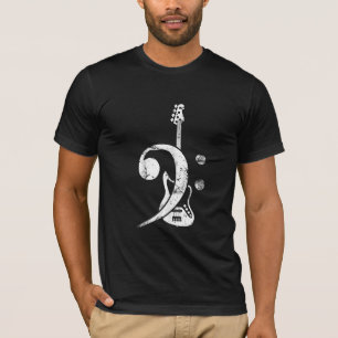 Guitar Älskare   Bass Clef Bass Guitar T Shirt