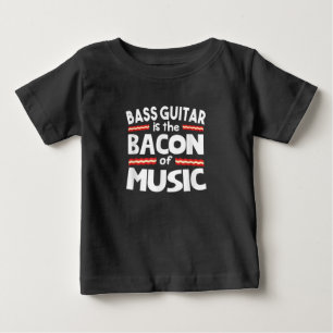 Guitar Älskare Bass Guitar är bacon Music Funny T Shirt