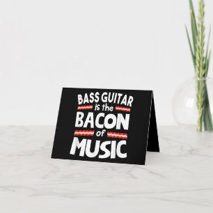 Guitar Älskare Bass Guitar är bacon of Music Funn Tack Kort