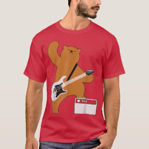 Guitar Älskare Bear Spelar ut Guitar Guitarists M T Shirt
