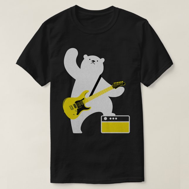 Guitar Älskare Bear Spelar ut Guitar Guitarists M T Shirt (Design framsida)