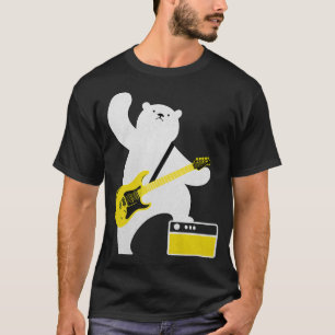Guitar Älskare Bear Spelar ut Guitar Guitarists M T Shirt