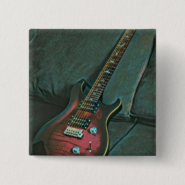 Guitar älskare-gåva från musiker knapp (Framsida)