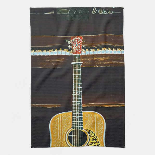 Guitar älskare-gåvor kökshandduk (Vertikal)