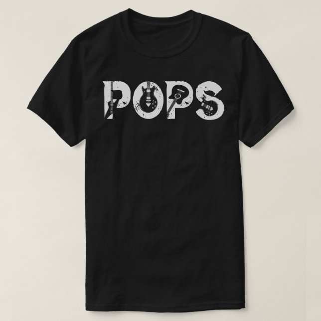 Guitar Älskare Guitarist Pops Funny Music Far Da T Shirt (Design framsida)
