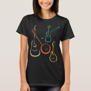 Guitar Älskare Guitarist Retro bluegrämandolin gu T Shirt