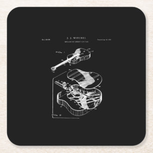 Guitar Älskare Martin Guitar Patent Underlägg Papper Kvadrat