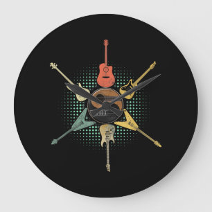 Guitar Älskare  Retro Stil   Gått till Guitarist Stor Klocka
