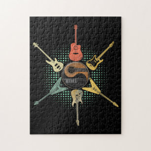 Guitar Älskare Retro Stil Gift för Guitarist Pussel