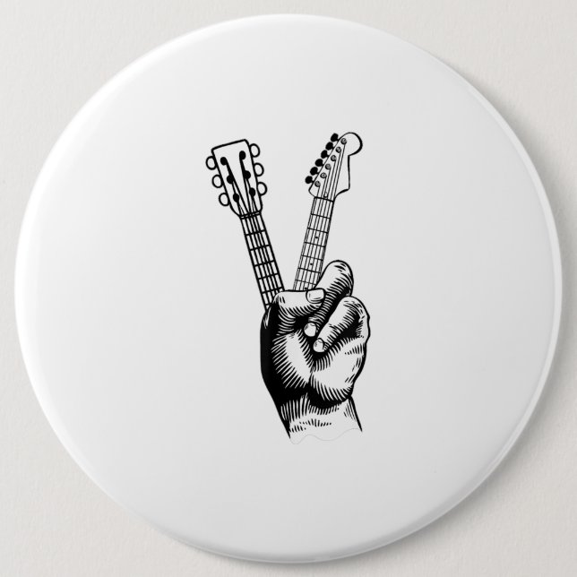 Guitar Älskare | Säg hej Guitar Gift Knapp (Framsida)