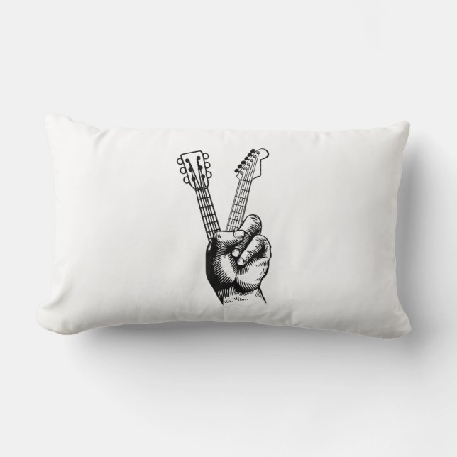 Guitar Älskare | Säg hej Guitar Gift Lumbarkudde (Framsida)