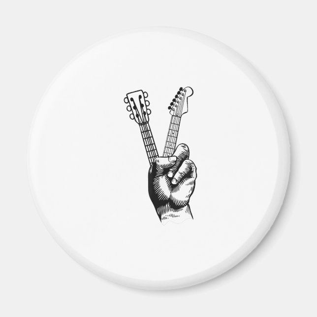 Guitar Älskare | Säg hej Guitar Gift Magnet (Framsidan)