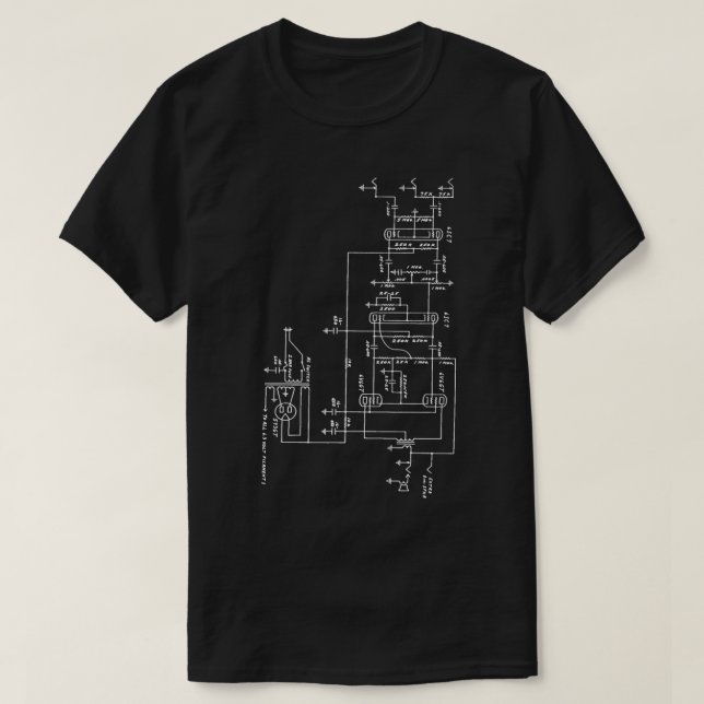 Guitar Amp Schematic Classic T-Shirt (Design framsida)