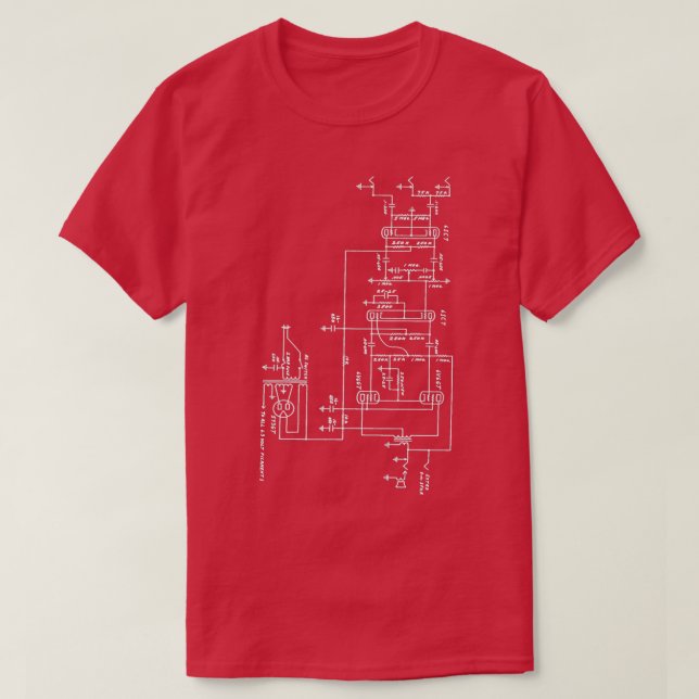 Guitar Amp Schematic T Shirt (Design framsida)
