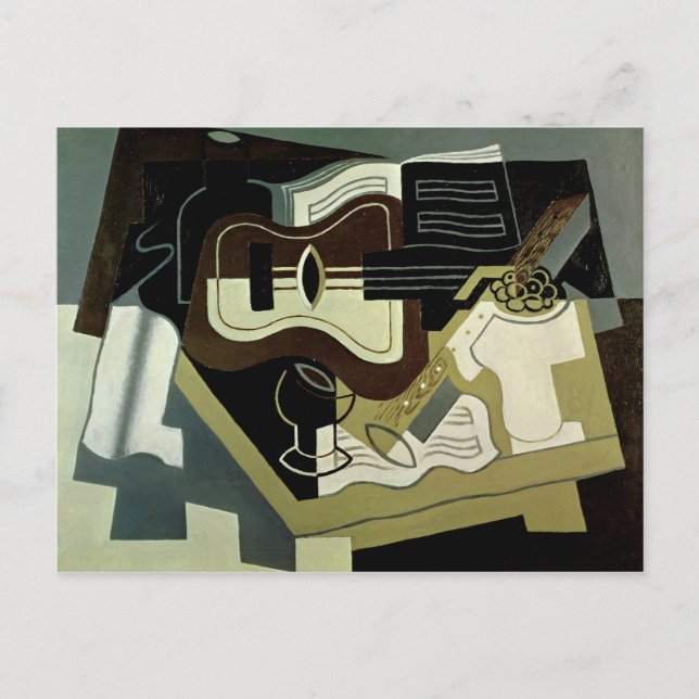 Guitar and Clarinet, 1920 Vykort (Framsida)