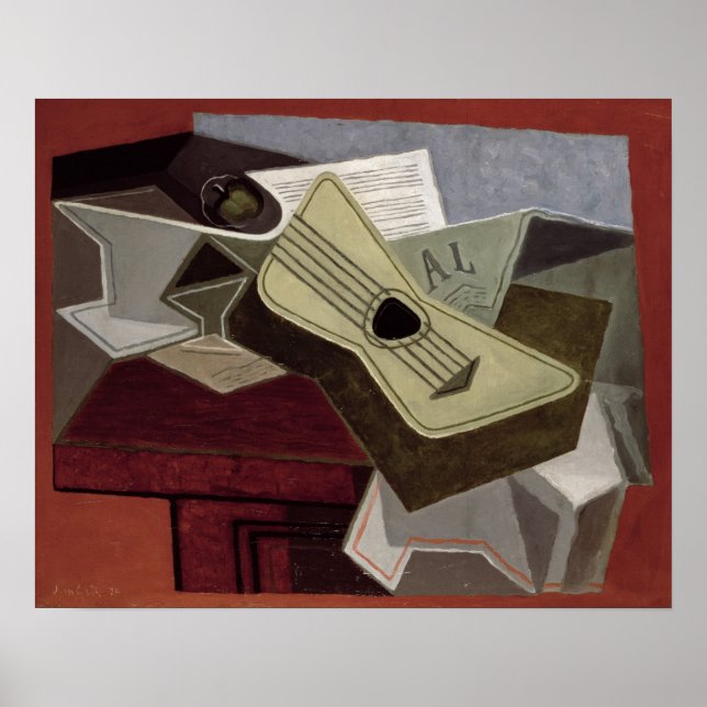 Guitar and Newspaper, 1925 Poster (Framsidan)