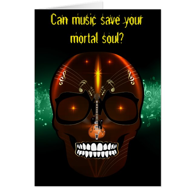 Guitar-anteckningar för musikskullens tomma kort (Framsidan)