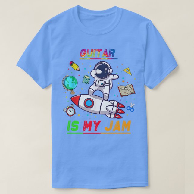 Guitar är min Sylt astronaut Back to school Eplore T Shirt (Design framsida)
