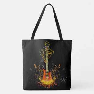 Guitar Art 1 Tote Bag-nummer för övertryck Tygkasse