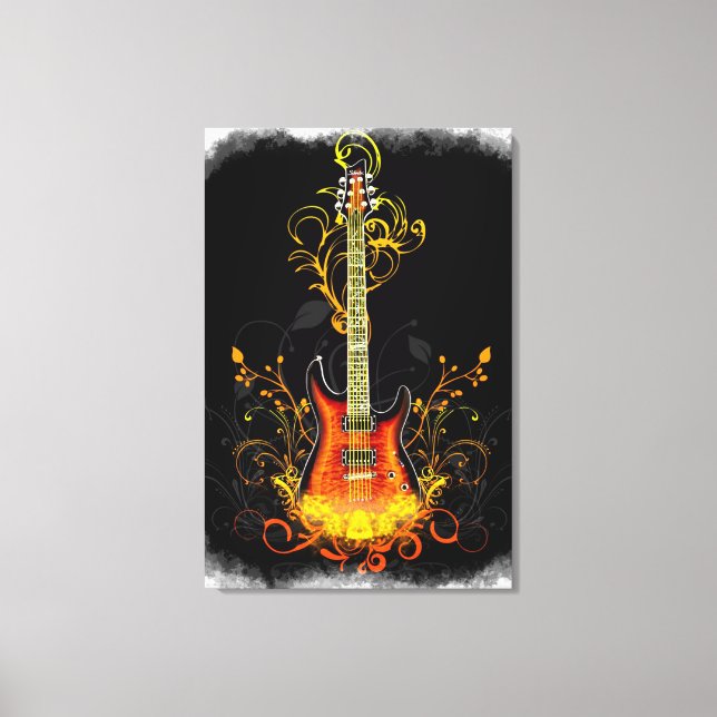 Guitar Art 1A arbetsyta Canvastryck (Framsida)
