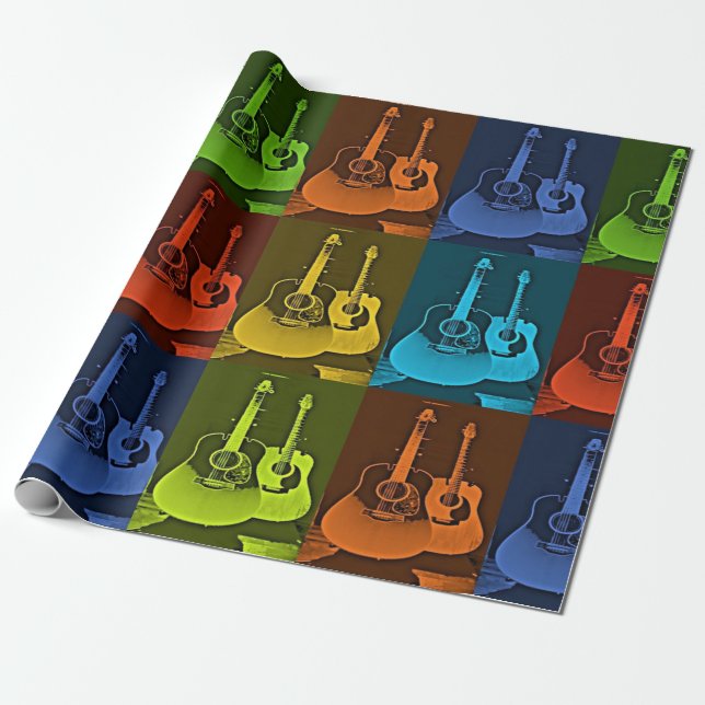 Guitar Art Wrapping Papper Presentpapper (Utrullad)