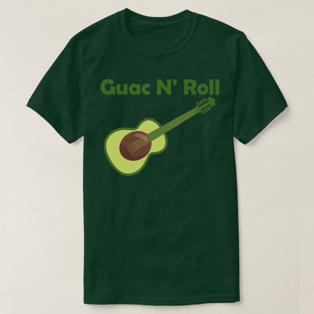 Guitar Avocado Rock N Roll Funny Guitars T Shirt (Design framsida)