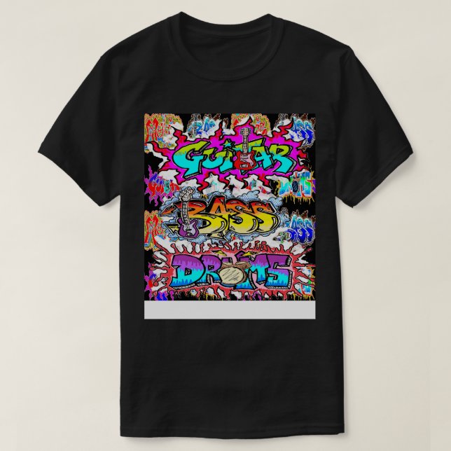 Guitar Bass Drums Music by LowEndGraphics T Shirt (Design framsida)