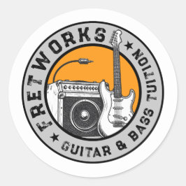 Guitar & Bass Tuition - Fret Works Runt Klistermärke