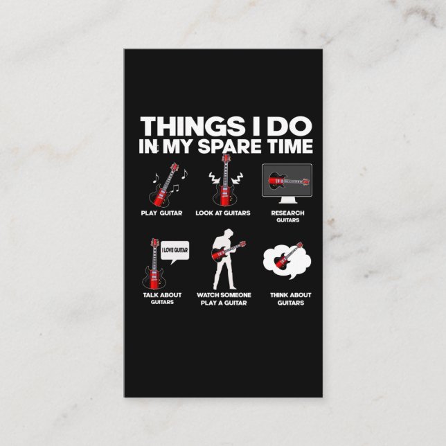 Guitar beroende Guitarist Music Älskare Musician Visitkort (Framsida)