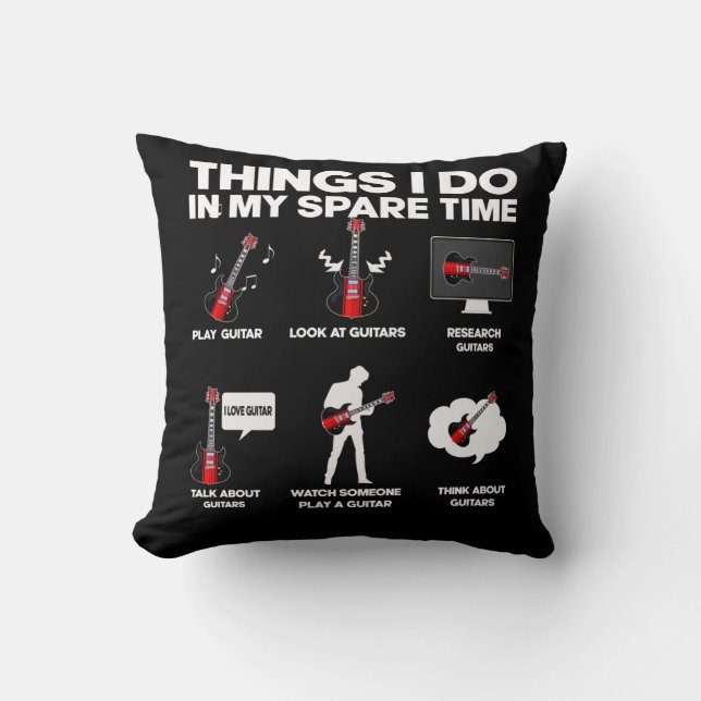 Guitar beroende Guitarist Music Älskare Musiker Kudde (Framsida)