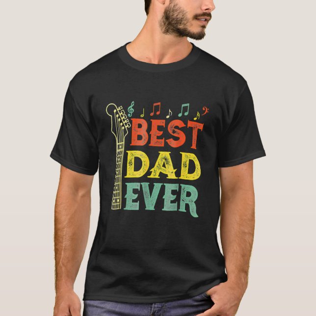 Guitar Best Pappa någonsin Chord Guitarist Fars da T Shirt (Framsida)