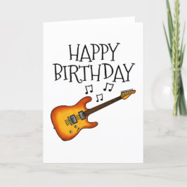 Guitar Birthday Card Guitarist Musician Tack Kort