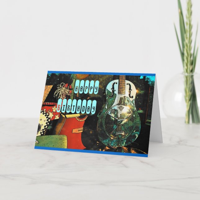 Guitar Birthday Card Kort (Framsida)