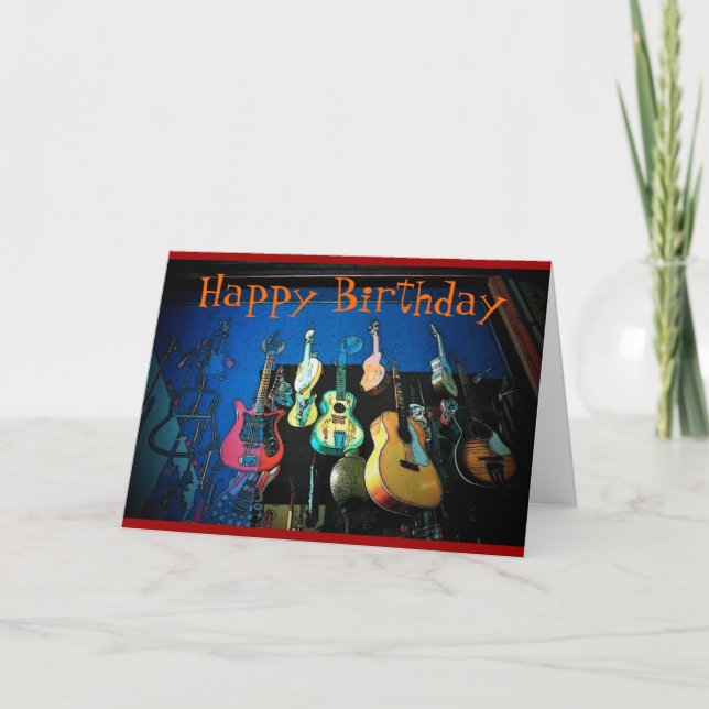 Guitar Birthday Card Kort (Framsida)