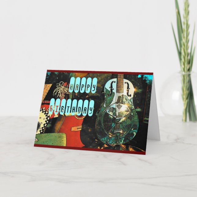 Guitar Birthday Card Kort (Framsida)