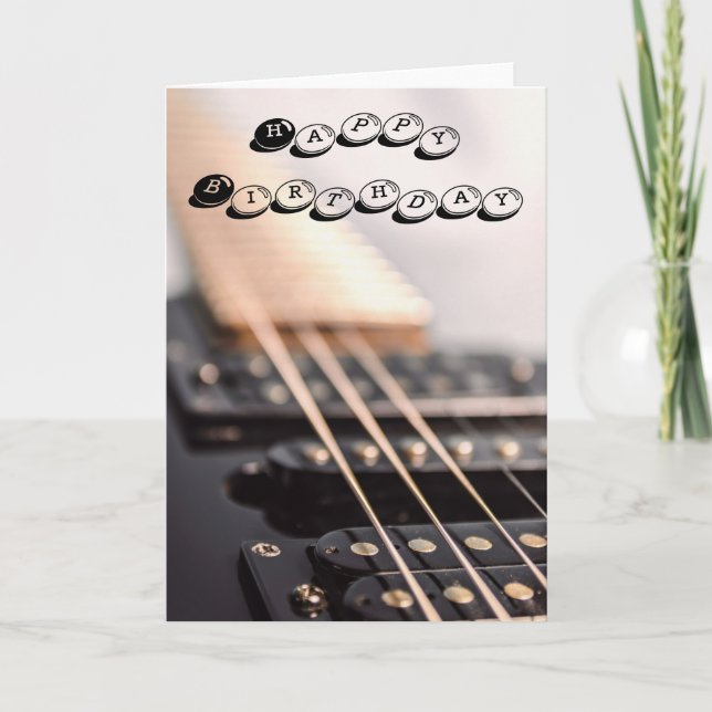 Guitar Birthday Card Kort (Framsida)