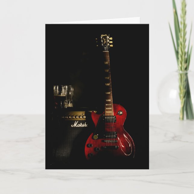 Guitar Birthday Greeting Card eller någon tillfäll Kort (Framsida)