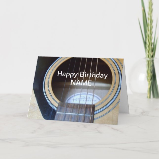 Guitar Birthday-kortet är personligt anpassat för  Kort (Framsida)