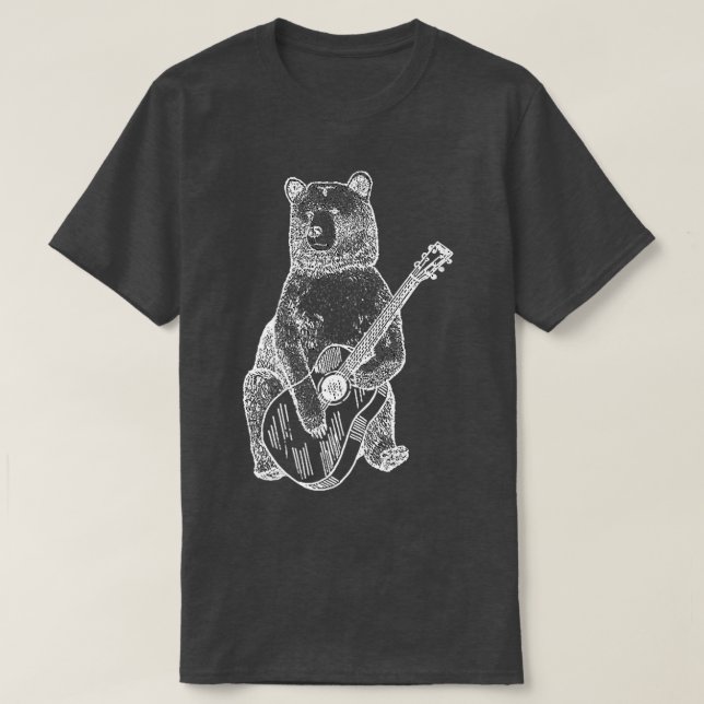 Guitar-björnbidrag T Shirt (Design framsida)