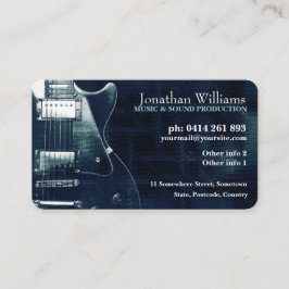 GUITAR Blue Teal Metallic Affärskort Visitkort