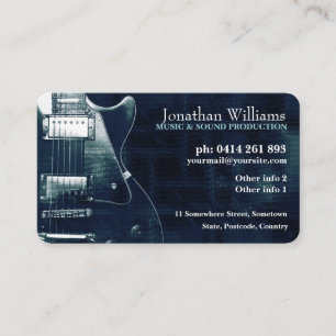 GUITAR Blue Teal Metallic Affärskort Visitkort