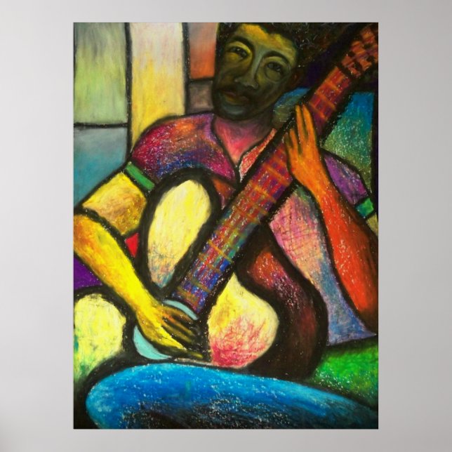 Guitar Blues Player Poster (Framsidan)