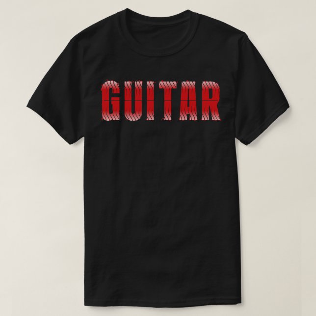 GUitar Burn Red T Shirt (Design framsida)