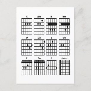 Guitar chords vykort