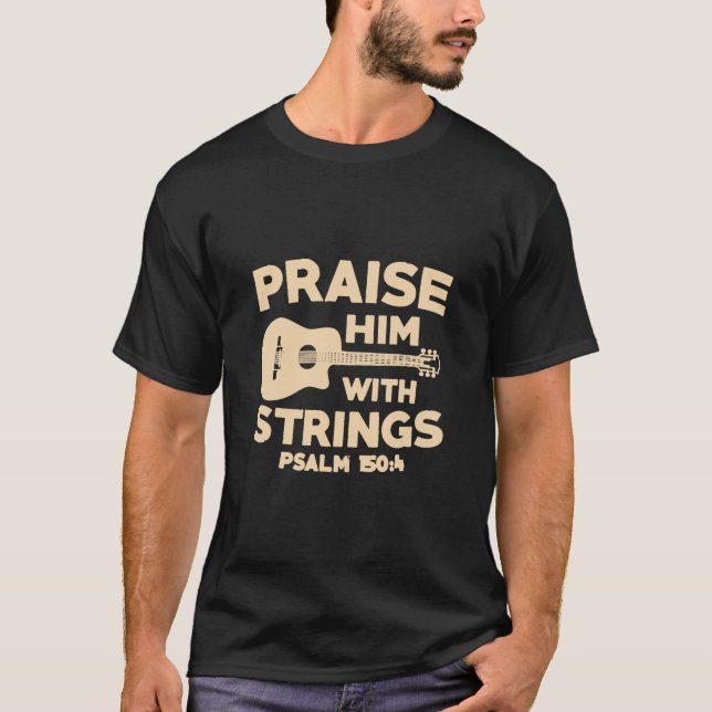 Guitar - Christian Music Guitar Jesus - gtTUz T Shirt (Framsida)